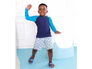 Hatley kids Uv shirt blauw haai lange mouwen